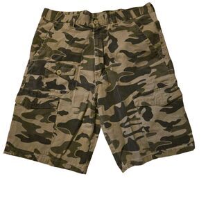 Highland Camp Cargo Shorts Size 34 Cotton Casual Camping Outdoors Gorp Core